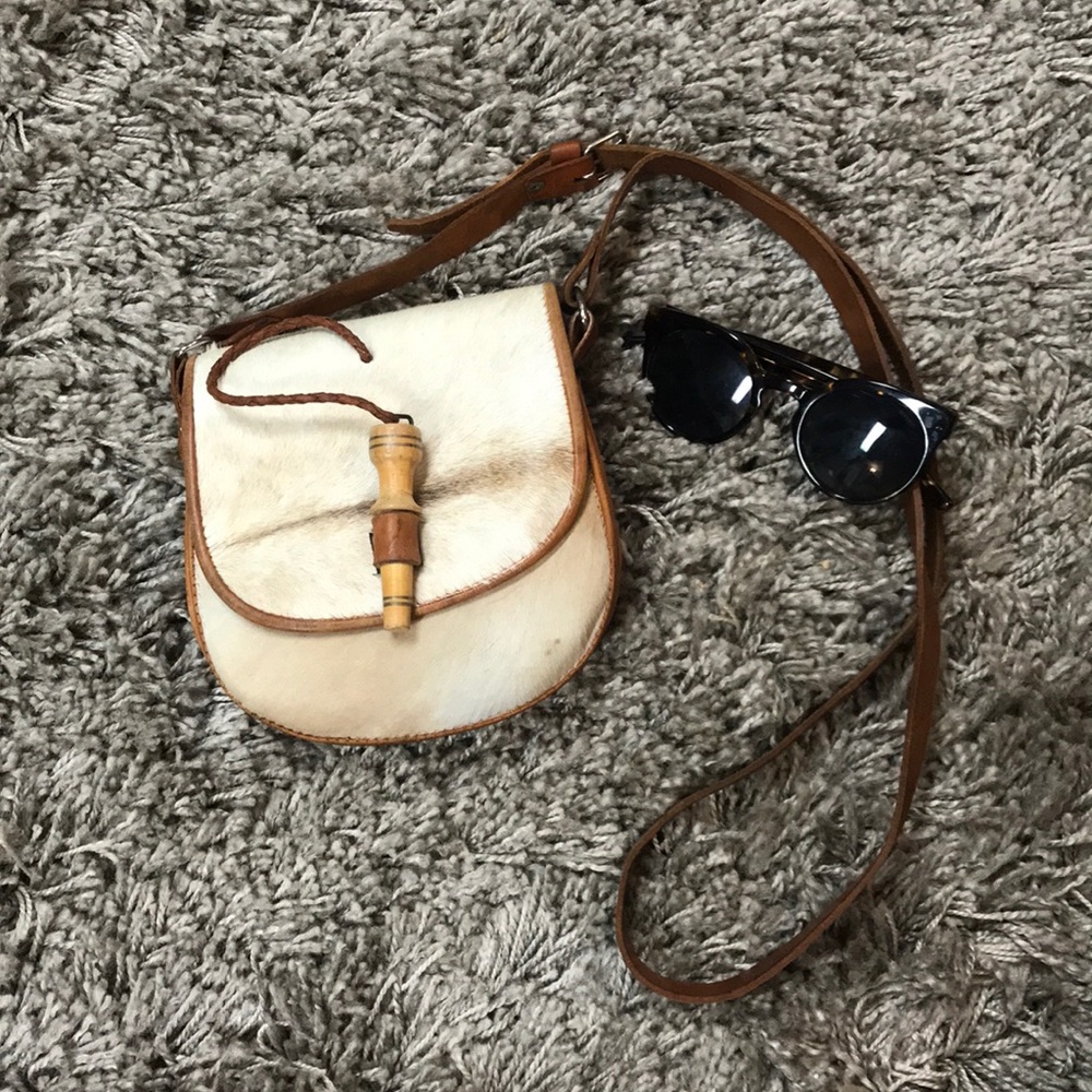 Made cowhide leather crossbody bag